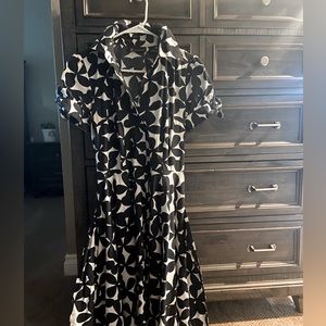 INC Marimeko inspired dress- black and white floral. Excellent condition.
